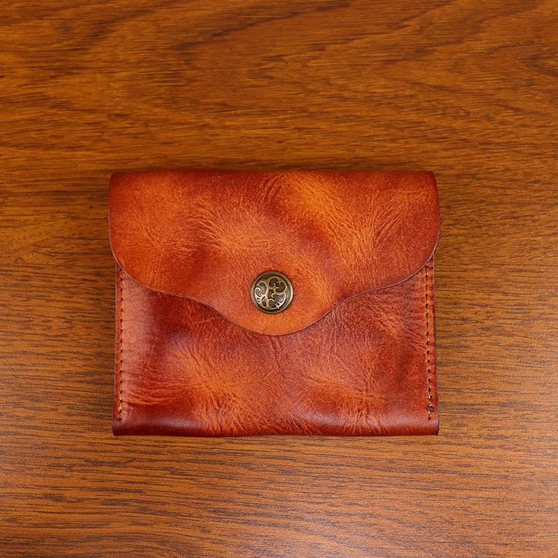 Distressed Leather Business Card Holder, Credit Cards Wallet for Men Slim Compact Vintage Card Holder Minimalist Card Organizer