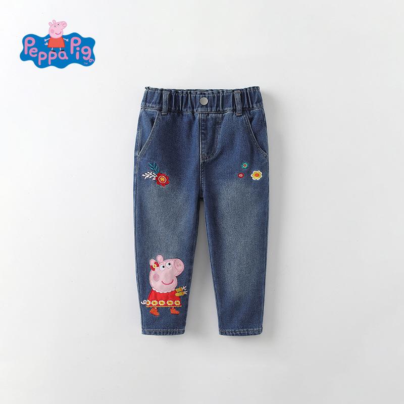 Осенние джинсы Peppa Pig для детей - Унисекс Повседневные брюки для мальчиков и девочек