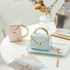 Diamond Bag Gold Plastered Coffee Cup Saucer Set Afternoon Tea Mug High End Ceramic Cup Exquisite Coffee Cup Set