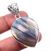 Natural Labradorite Gemstone Handmade 925 Solid Sterling Silver Pendant 2" I2B53