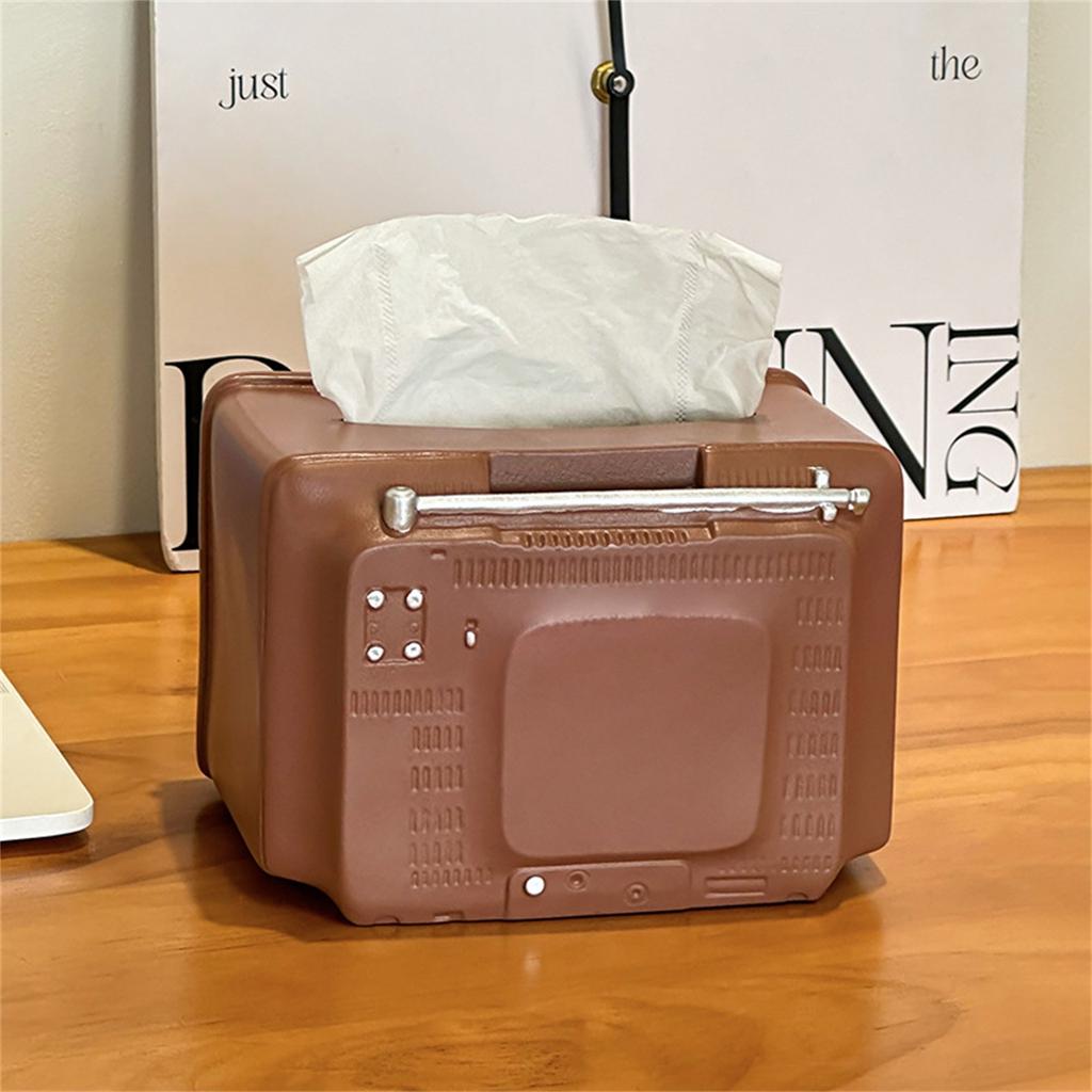 Retro TV Tissue Box Multifunctional Storage Box, Home Living Room, Coffee Table, Bedroom, Desktop, High-end Paper Box