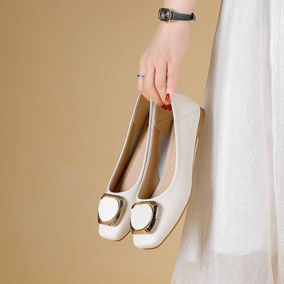 Женские туфли-лодочки из мягкой кожи на плоской подошве, новые модели осени 2025 года, для работы, с мягкой подошвой и юбочным темпераментом, поздний вечерний ветер Дудо