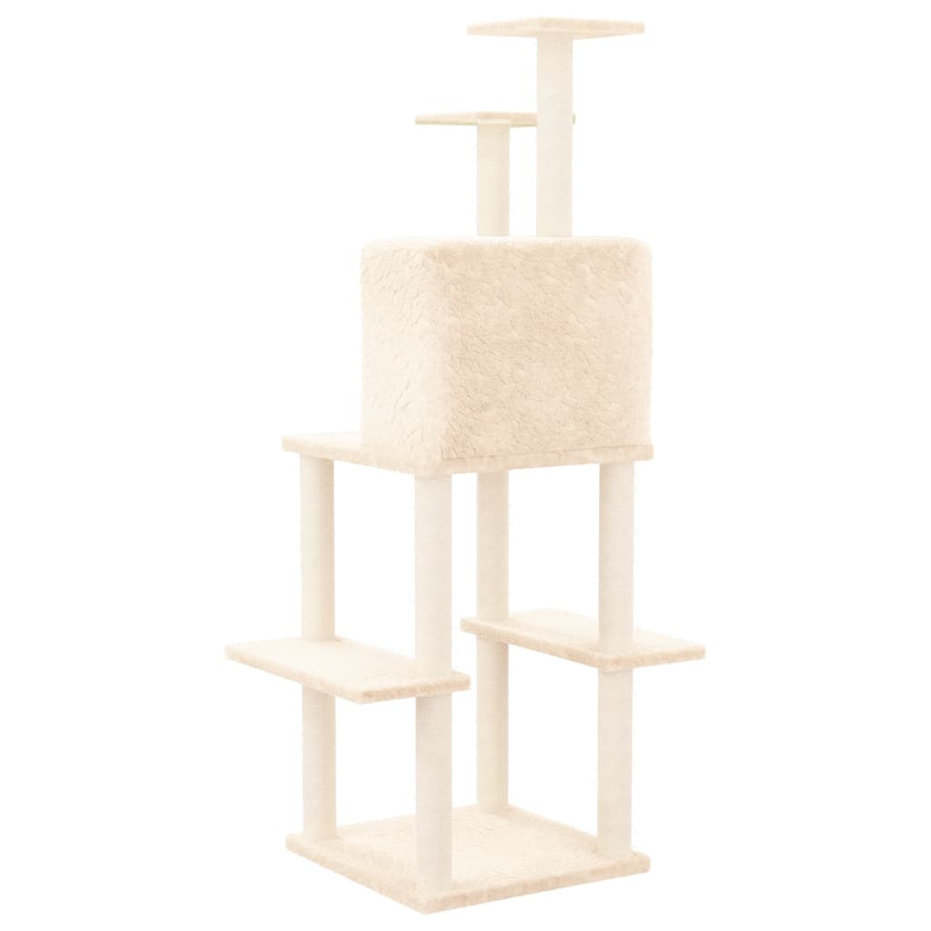 Scratching Post with Sisal Scratching Posts Cream 144.5 cm