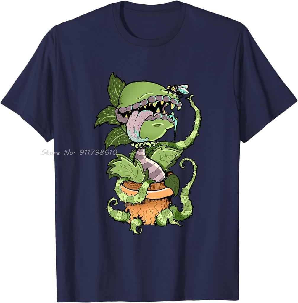 Oversized T-shirt New Vintage Venus Flytrap Hungry Carnivorous Plant Cotton Tshirt Flower Lover Unisex Tops Tees Men's Clothing