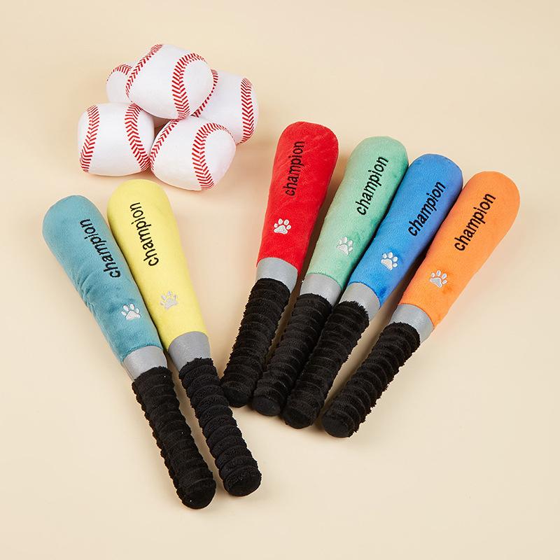 Устойчивая плюшевая бейсбольная бита, бейсбольная игрушка для собак, мягкая пищащая бейсбольная бита, игрушка для собак, интерактивная игрушка для домашних животных, товары для животных