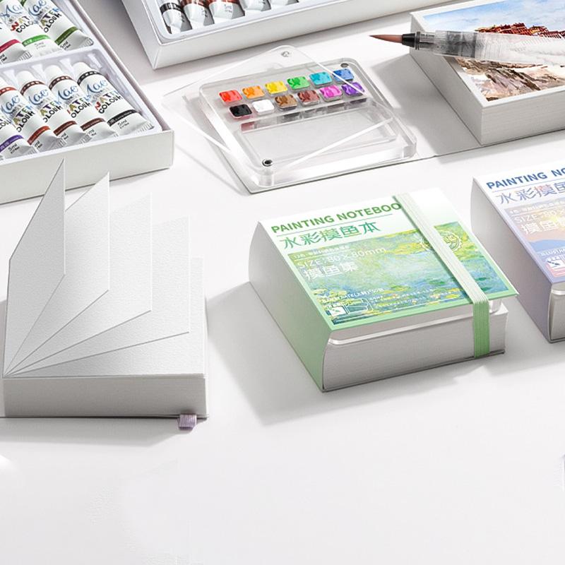 1 шт. с палитрой мини-блокнот для рисования портативный 50 листов школьные эскизы творческие студенты канцелярские принадлежности акварель