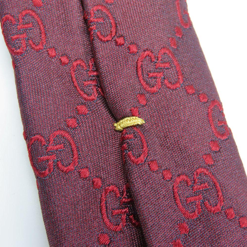 Used GUCCI tie GG silk Red Bordeaux suit