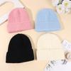 Warm Double-Layer Knitted Wool Hat - Solid Color, Cold-Proof for Autumn and Winter