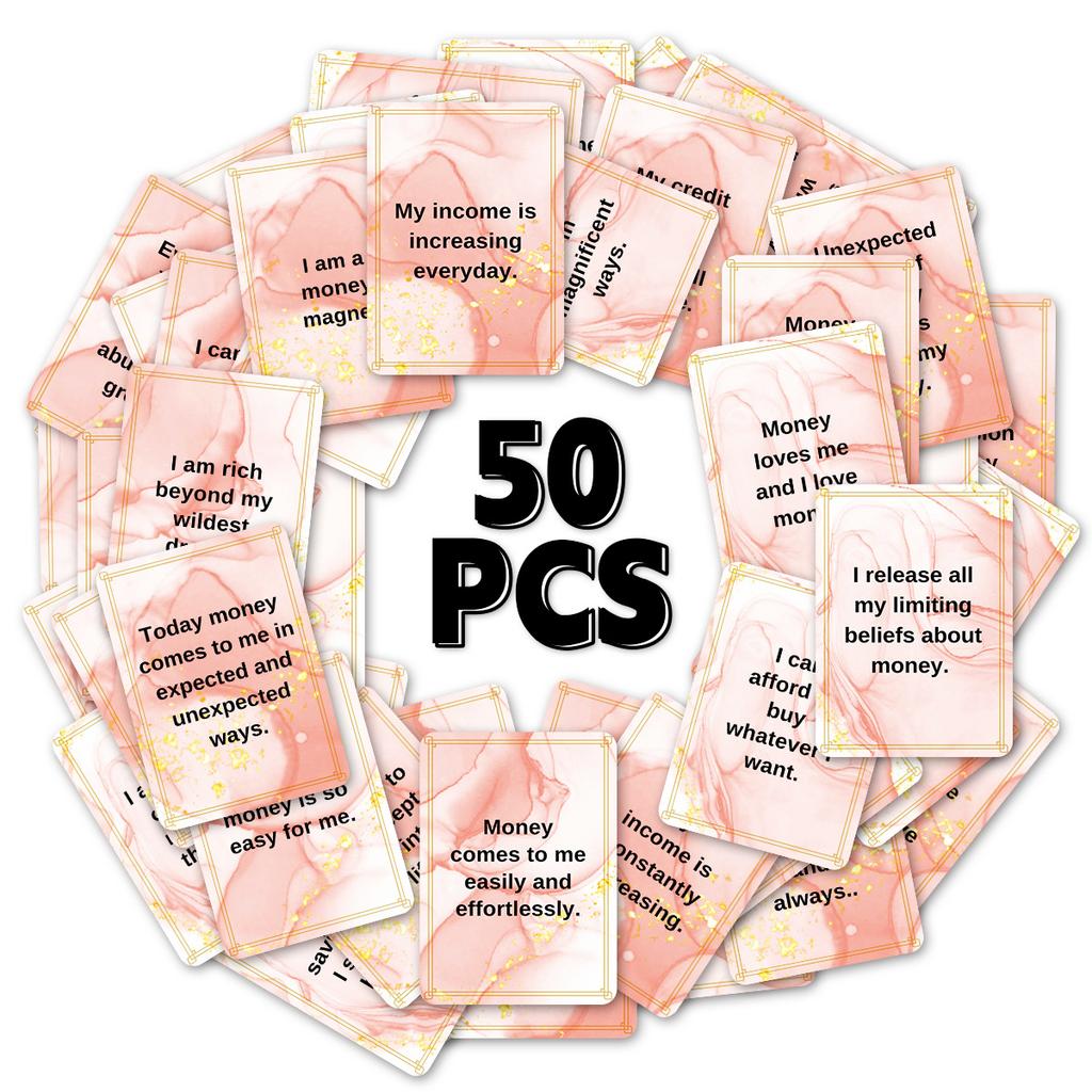 50pcs Women Affirmation Cards, Daily Positive Quotes, Self-Encouragement Motivational Cards for Mental Wellness, Gifts Idea