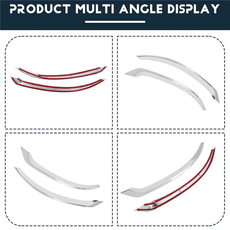 Car Chrome Rear Fog Light Tail Lamp Eyelid Cover Trim For VOLVO XC90 2016- Car Accessories-M53K