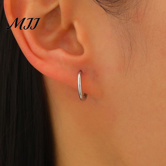 Серьги из сплава 3 шт. Круглые обручи Классическая мода с инкрустацией бриллиантами Пружинный замок Универсальные штабелируемые украшения для женщин
