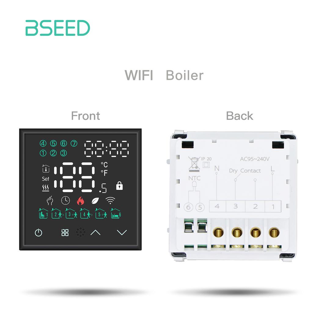 BSEED LED Touch Screen Electric Floor Heating Water Boiler Room Thermostat Module Part WIFI Alexa Temperature Controller APP