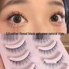 Super Natural Thick Black Stem False Eyelashes - One-Piece Whole Strip, Perfect for Beginners & Daily Wear
