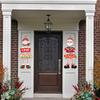 1 Pair Christmas Door Decoration Merry Christmas Hanging Sign Cartoon Santa Claus Snowman Holiday Decor for Home Wall Front Door