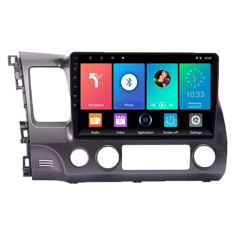 10-дюймовый автомобильный радиоприемник на базе Android Carplay для Honda Civic 2005-2012, автомобильный мультимедийный видеоплеер, GPS-навигация, WIFI, 2 + 32 ГБ