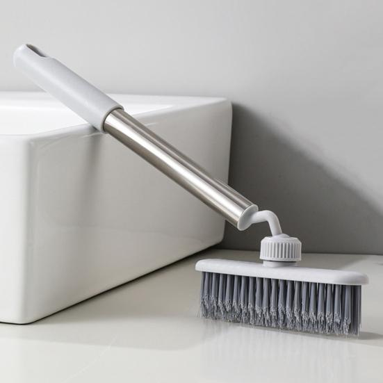 Crevice Brush with Extended Handle Universal Rotation Design V-Shaped Dense Bristles Stubborn Stain Remover Brush