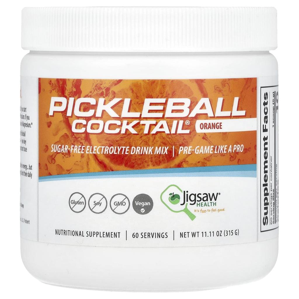 Jigsaw Health Pickleball Cocktail®, Смесь для электролитного напитка без сахара, Апельсин, 11,11 унции (315 г)