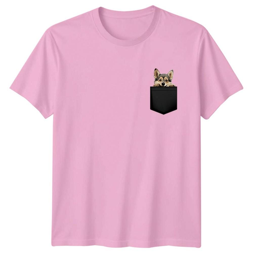 Corgi Dog Peeking Pocket Animals Dogs Unisexs TShirt Unisexs Tee Graphic Unisex Top