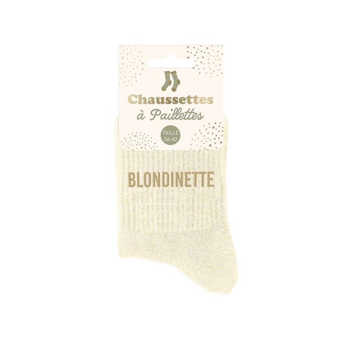 Chaussettes - STC - Blondinette - Beige - Paillettes - Mixte