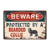 [ WellCraft ] Dog Beware Protected By A Borzoi Metal Sign Tin Poster Home Decor Bar Wall Art Painting 20*30 CM Sizer DB-12