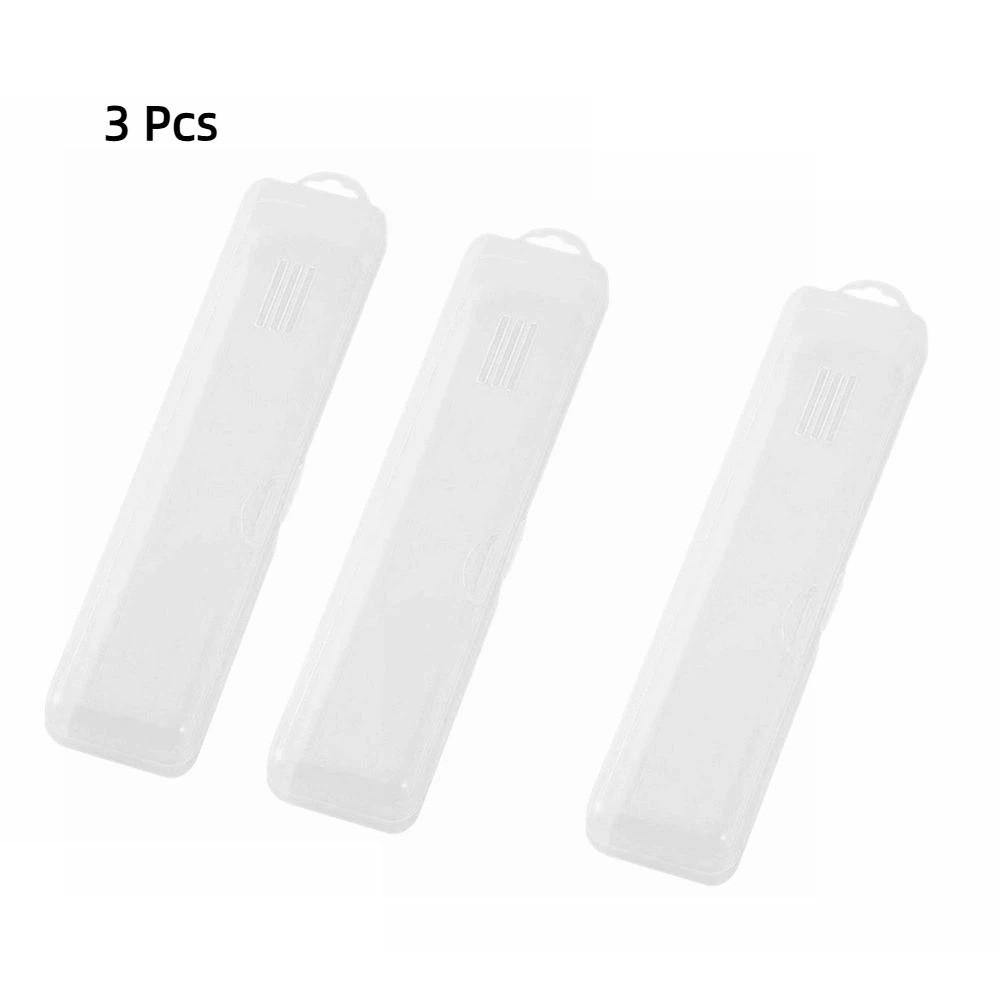 3 pcs Dustproof Lid Makeup Brush Organizer Reusable Clear Storage Case Cosmetics Storage Box Travel