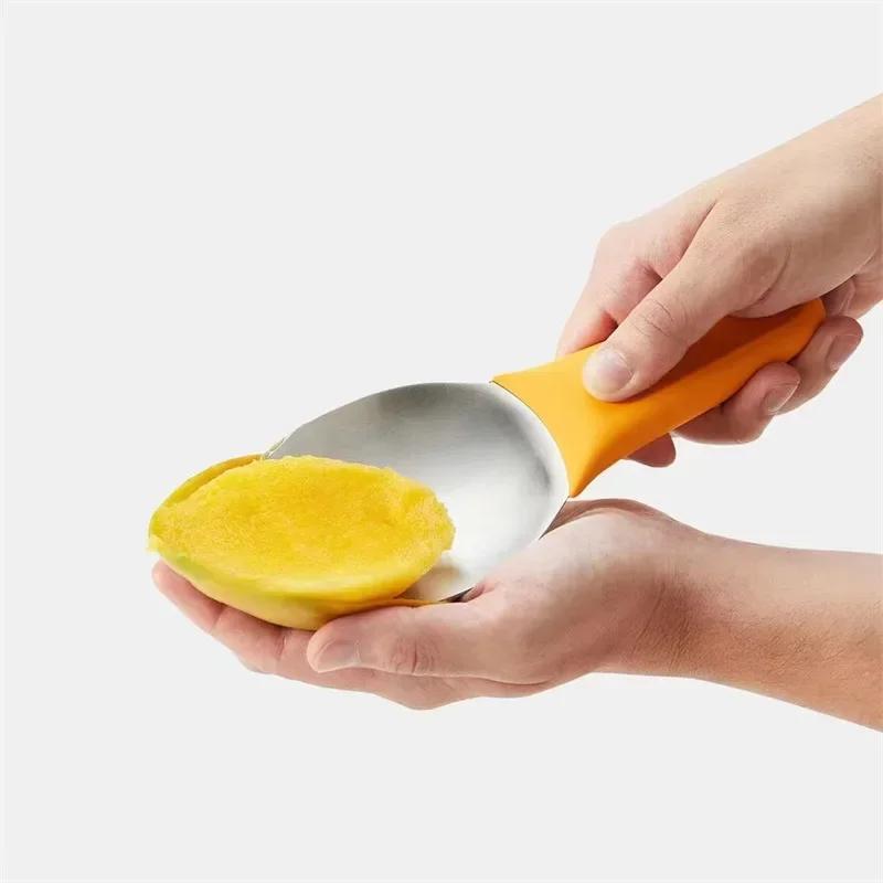 Multifunctional Mango Slicer Fruit Pulp Separator Mango Splitter Cutter Corer Stainless Steel Spoon Diced for Kitchen Tools 2023