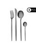4-Piece Set Black Gold Cutlery Set Stainless Steel Knife Fork Spoon Silver Kitchen Supplies
