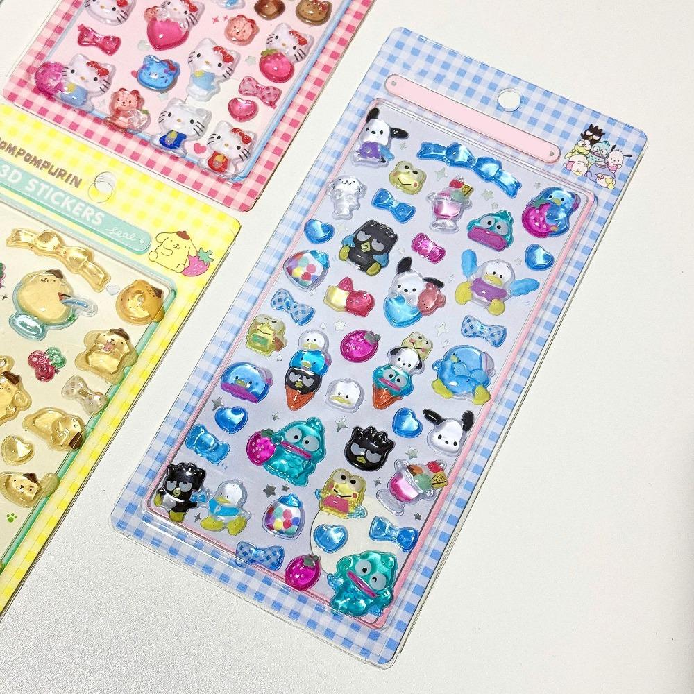 Кавайные Хелло Китти Куроми Синнаморолл 3D Стикеры Sanrio Аниме Прозрачный Желе Кристалл Декоративный Стикер Телефон DIY Детская Игрушка