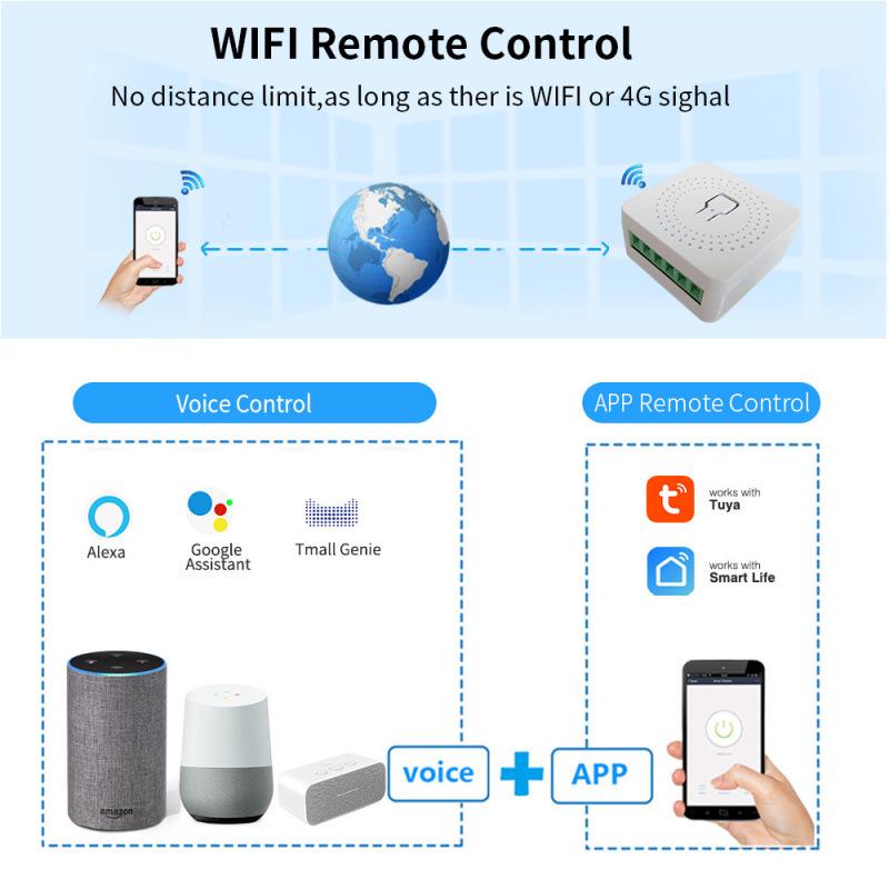 Умный коммутатор Tuya WiFi: Приложение и голосовое управление Alexa, подключается к двойному переключателю управления