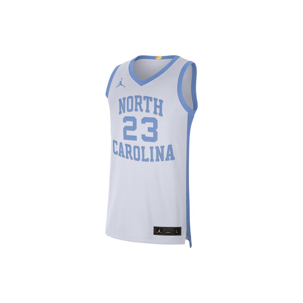 Jordan Dri-FIT North Carolina 23 V-образный вырез свободного покроя без рукавов баскетбольная майка мужская майка белый синий DN9341-100