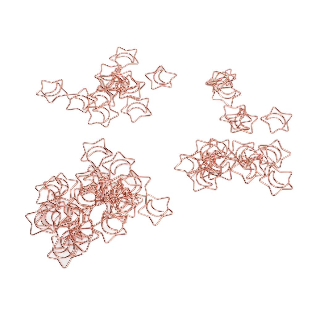 50Pcs Pentagram Paperclips Electroplating Process Fadeless Cute Shaped Mini Gold Paper Clips Fo