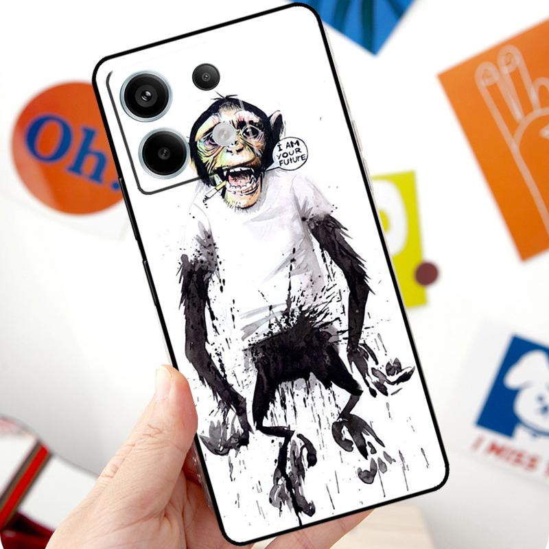Мультяшная обезьянка Чехол Для Xiaomi Redmi Note 13 Pro 10 11 12 14 Pro 11S 12S Чехол Для Redmi 15 12C 13C 14C 10C