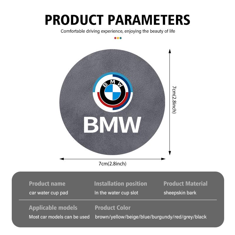2pcs Car Coaster Water Cup Bottle Holder Anti-slip Pad Mat For BMW G01 G02 F15 F16 G05 G06 G07 F07 G30 F40 F44 F34 F30