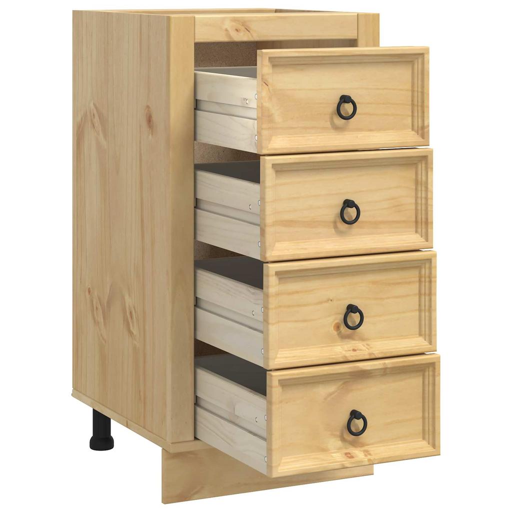 SKI Cabinet Honey Brown 40 x 46 x 81 cm Solid Pine Wood