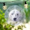 Polar Bear Metal Wind Chime with 360 Degree Rotation Outdoor Hanging Decor for Garden Patio Halloween Christmas Thanksgiving Holiday