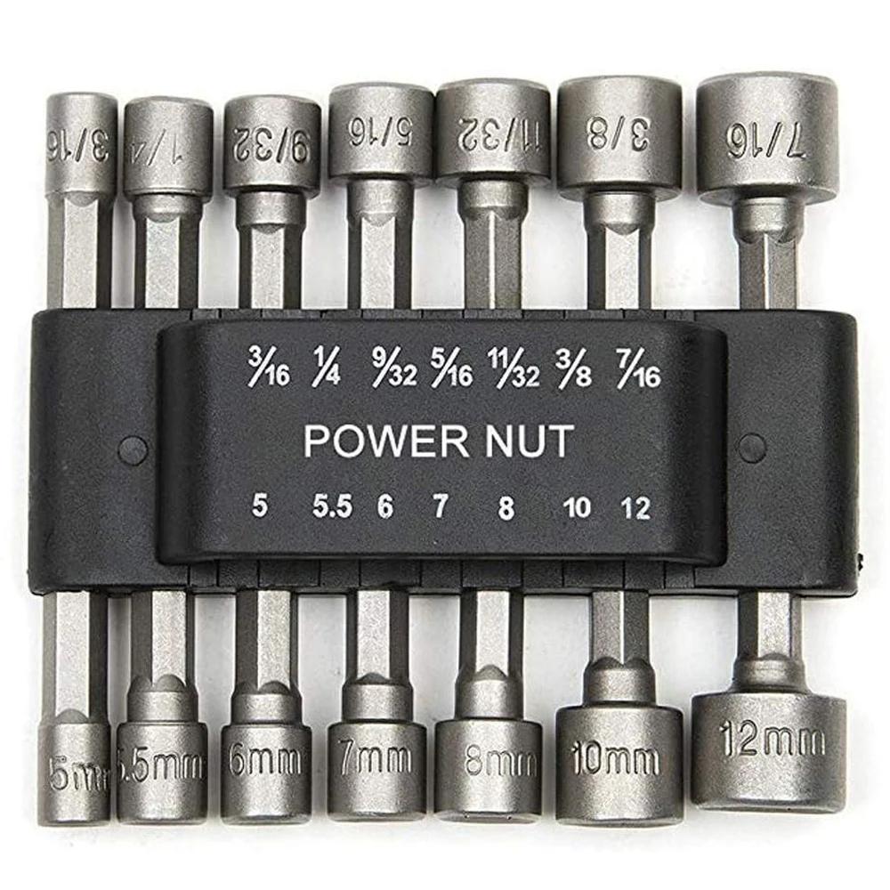 14 Pcs Set 5mm-13mm Hex Sockets Sleeve Nozzles Nut Driver Set Bits Sets Tools Socket Wrenches