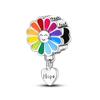 NEW 925 Silver Flower Charms Sunflower Series Eternal Love Heart Beads Fit Bracelet DIY Jewelry Gift For Women