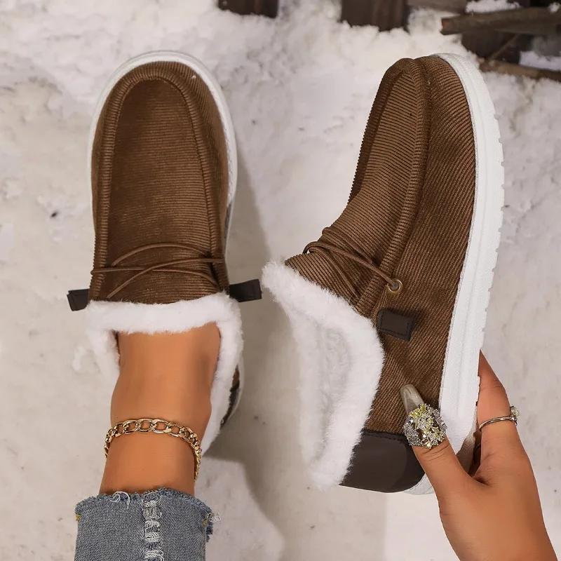 Обувь для женщин 2024 года, горячая распродажа, женские туфли на плоской подошве со шнуровкой, уличные теплые повседневные туфли на плоской подошве, женские туфли с круглым носком и мягкой подошвой, большие размеры, женская обувь