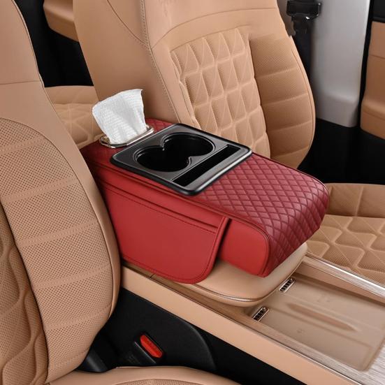 Универсальный чехол на подлокотник автомобиля, несколько отделений, простая установка, чехол на центральную консоль автомобиля с 2 подстаканниками
