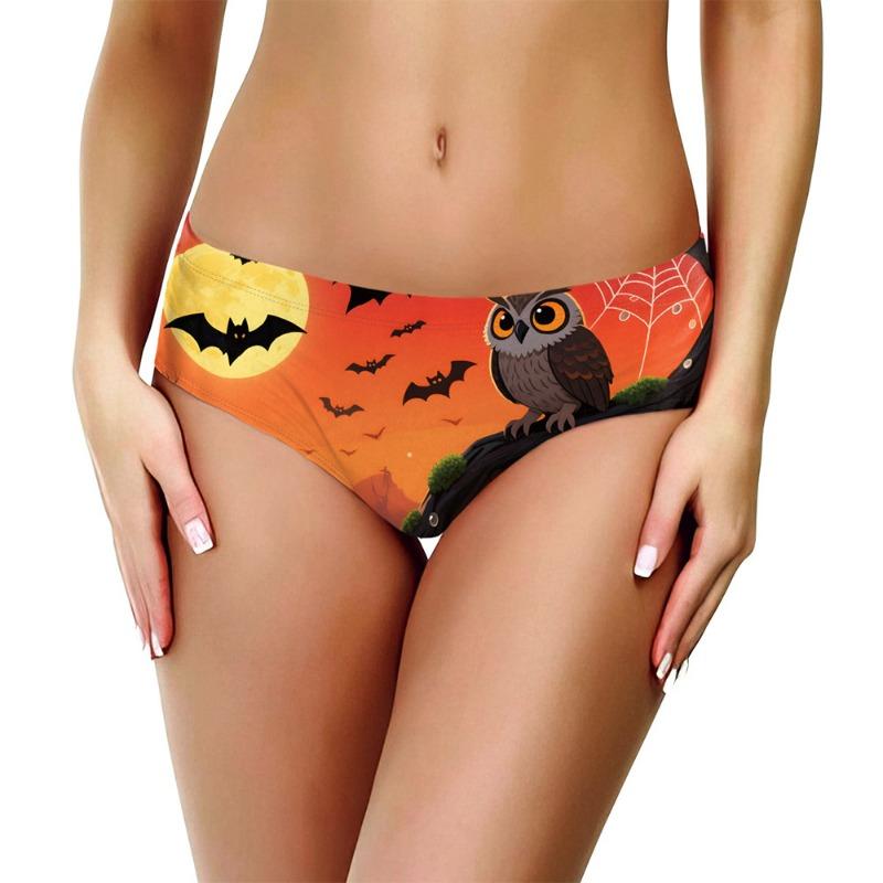 Хэллоуин женские полосатые трусы-слипы с черепом и головой цифровая печать сексуальные трусы женские
