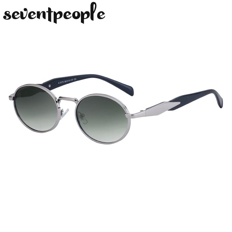 Vintage Metal Frame Round Sunglasses Women Luxruy Brand Designer Fashion Oval Sun Glasses For New In Retro Shades Eyewear