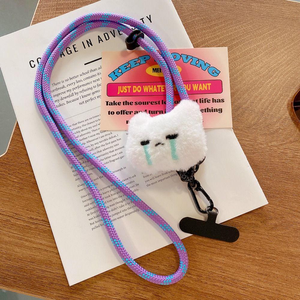 Ремешок для телефона с изображением животных из мультфильмов, цветной ремешок двойного назначения, универсальный шнур для подвешивания через плечо