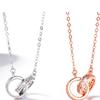 Double Circle Diamond Pendant Luxury Clavicle Chain Fresh Temperament