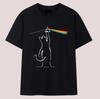 Pink Floyd Кот Темная Сторона Луны Смешная Черная Унисекс Футболка Размер S-5XL Унисекс Футболка