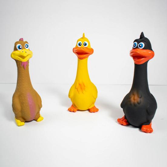 Latex Chicken Squeaky Dog Toy Funny Cartoon Duck Safe Non-Toxic Teething Toy Bite-Resistant Pet Interactive Toy Screaming Sound Pet Toys for Dogs