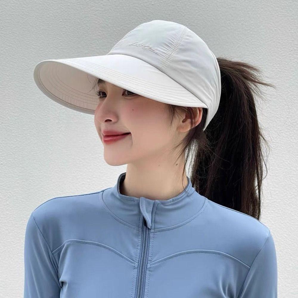 Quick Dry Sunscreen Baseball Hat Wide Brim Empty Top Hat Lightweight Women Sun Hat  Surfing