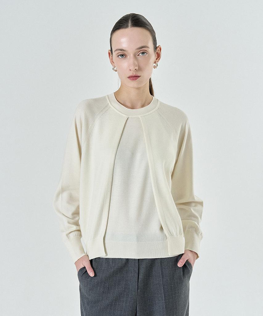 PELOTE Raglan Layered Knit Top (2 Colors)