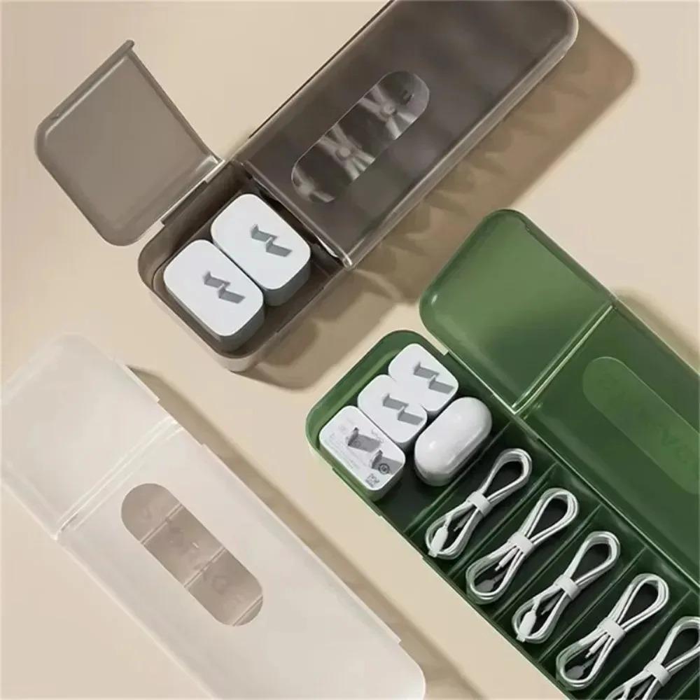 New Cable Storage Box Organizer Charger Cord Storage Data Large Capacity Double Open Lid Visible Thickened Material Storage Box