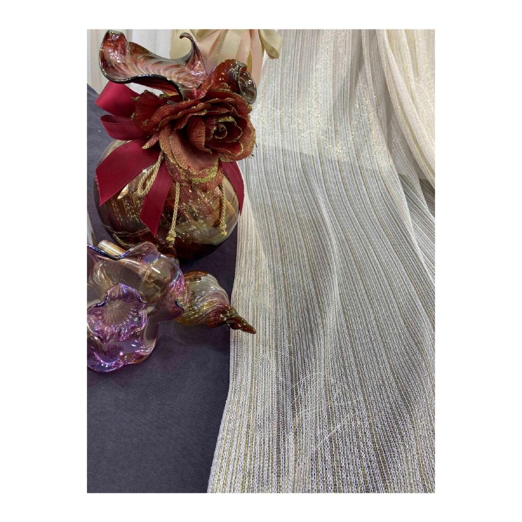 Занавес из тюля Rüyeper New Pattern Grade Gold Yellow Striped 1/3 с частым ворсом