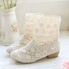 Lace Hollow Boots Shoes Breathable Knit Line Mesh Korean High Summer Women Boots Knee High Womens Shoes
